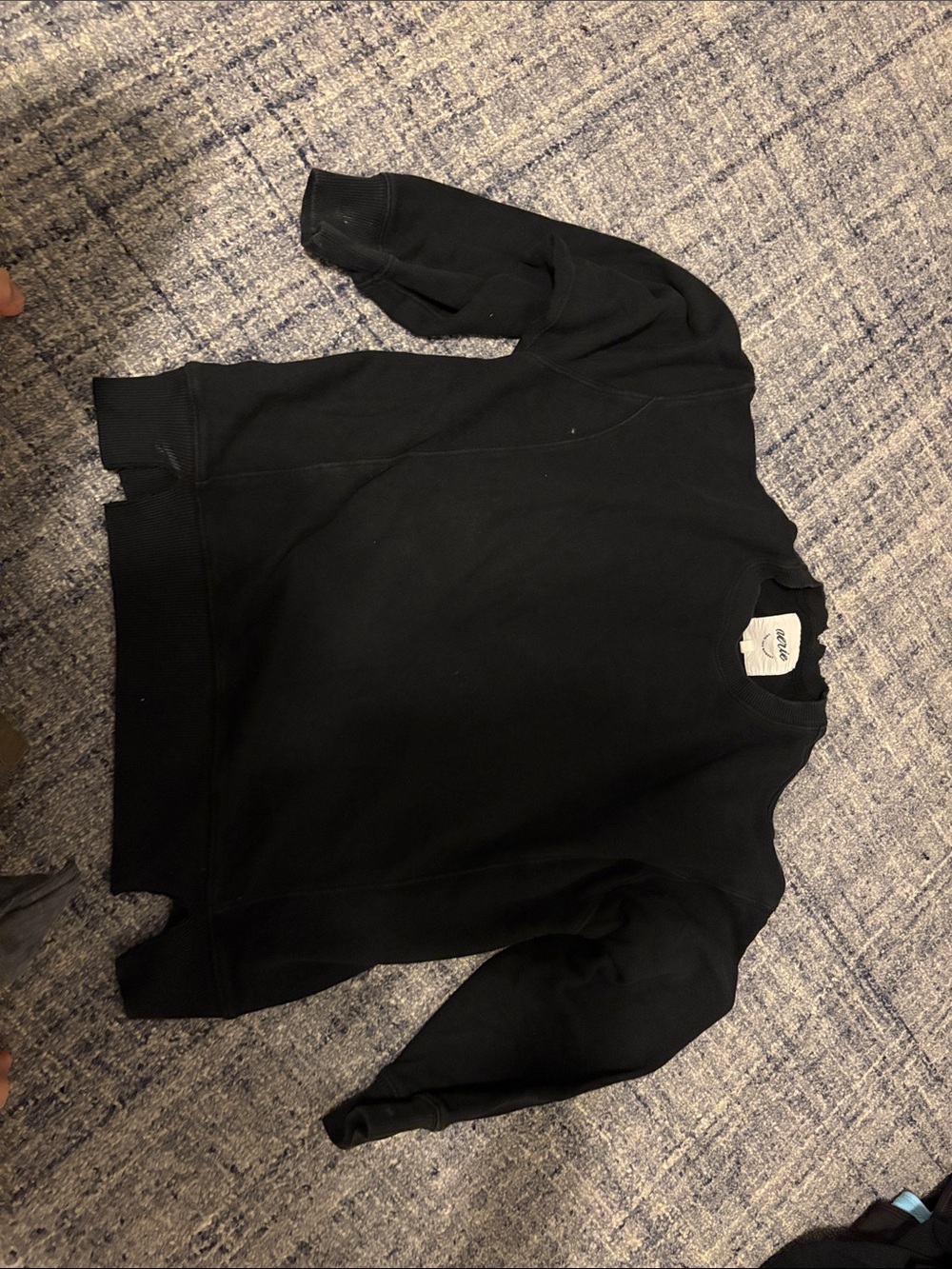 aerie Black Crewneck Sweatshirt